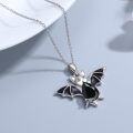 wholesale 925 Sterling Silver & Amethyst Gothic Bat Necklace - 18+2 Chain, Halloween Jewelry Gift for Women-0-2
