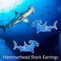 wholesale 925 Sterling Silver Blue Opal Hammerhead Shark Stud Earrings-0-2