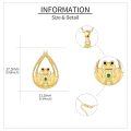 wholesale 14K Gold Frog Green Crystal Teardrop Pendant Necklace for Women Girls-0-2