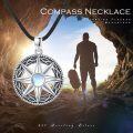wholesale 925 Sterling Silver Moonstone Celtic Compass Star Pendant Necklace for Women and Men-0-5