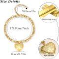 wholesale Sterling Silver Gold Heart Photo Locket Bracelet for Women-0-21