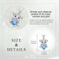 wholesale 925 Sterling Silver Blue Crystal Love Heart Dog Necklace for Women Girls Gifts Animal Charm Pendants Jewelry Set-0-4