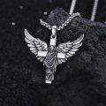 wholesale 925 Sterling Silver Angel Winged Cross St. Patrick Pendant Necklace Catholic  for Men Women Boys Girls-0-4