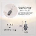 wholesale 925 Sterling Silver Black Enamel & Cubic Zirconia Hamsa Pendant Necklaces for Men and Women-0-5