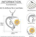 wholesale Sterling Silver Sunflower Heart Pendant Necklace for Women Girlfriend Sister 18th 15th 16th 21st th 80th Birthday Christmas Anniversary Jewelry Gift-0-21