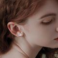 wholesale 925 Sterling Silver Butterfly Bow Cubic Zirconia Stud Earrings For Women-0-3