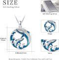 wholesale 925 Sterling Silver Dolphin in Ocean Waves Necklace - Beach s for Women & Girls-0-2