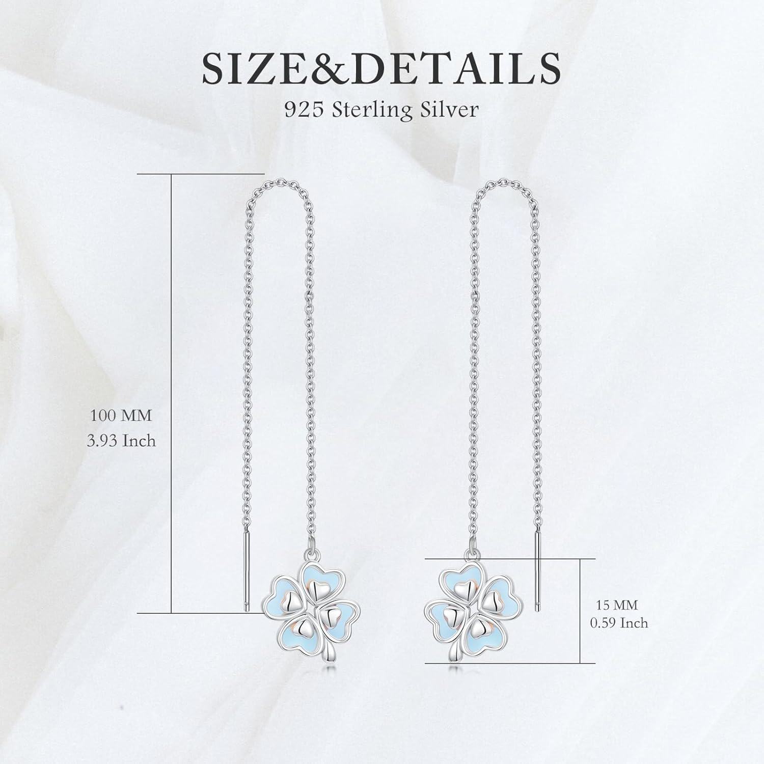 wholesale 925 Sterling Silver Clover Drop Earrings for Women Gifts-0-3
