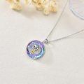 wholesale 925 Sterling Silver Monkey Pendant Necklace Wholesale With Rainbow Crystal-0-7