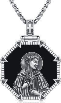 wholesale 925 Sterling Silver St. Francis of Assisi Medal Cross Religious Charm Men's Women's Faith s for Him Her Boyfriend Girlfriend Son Daughter Niece Aunt Uncle Brother Sister Friend-N-01 St Gerard