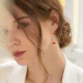 wholesale 925 Sterling Silver Tomato Drop Earrings Red Fresh Vegetable  for Women Girls-0-3