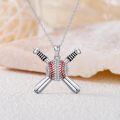 wholesale 925 Sterling Silver Baseball Bat & Ball Sporty Charm Pendant Necklaces for Women-0-2