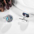 wholesale 925 Sterling Silver Hammer of Thor Cufflinks with Abalone Shell and Onyx Stone - Viking Jewelry for Men-0-4