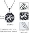 wholesale 925 Sterling Silver Leo Lion Constellation Zodiac Pendant Necklace for Men Women Gifts-0-4