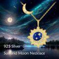 wholesale 925 Sterling Silver Starry Sky Pendant with Blue and White Opals & Labradorite - Perfect Gift for Teens-0-5