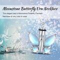 wholesale 925 Sterling Silver Butterfly Cremation Jewelry Urn Necklace with Moonstone Elements and Chain for Women's Ashes Keepsake Pendant Memorial Lockets-0-4