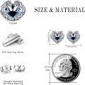 wholesale 925 Sterling Silver Blue Crystal Heart Celtic Dragon Stud Earrings for Women-0-4