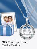 wholesale 925 Sterling Silver Moonstone & Abalone Shell Triple Moon Goddess Pendant Necklace - Protection & Blessings, Celtic Knot, 22mm-0-5
