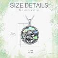 wholesale 925 Sterling Silver Abalone Shell Wolf Head Pendant Necklace s for Women-0-3