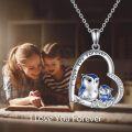 wholesale 925 Sterling Silver Owl Mother and Daughter Necklace Pendant Gift for Women Mom Daughter Jewelry-0-5