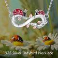 wholesale 925 Sterling Silver Infinity Love Heart Ladybug and Mushroom Charm Pendant Necklaces for Women s-0-3