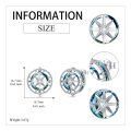 wholesale 925 Sterling Silver Crystal Blue Ocean Compass Stud Earrings Graduation Gift-0-4