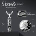 wholesale 925 Sterling Silver Viking Norse Urn Cremation Pendant with Valknut and Tree of Life Odin Amulet Ash Keepsake Jewelry for Men & Women -0-3