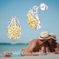wholesale 925 Sterling Silver Celtic Knot Stud Earrings with Gold Accents and Openwork Design-0-5
