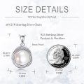 wholesale 925 Sterling Silver Round White Freshwater Cultured Pearl Pendant Necklace for Women Gift-0-3