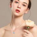 wholesale Sterling Silver Evil Eye Pendant Necklace for Women Greek Protection Amulet Gift-0-1