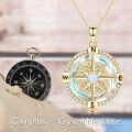 wholesale 925 Sterling Silver Compass Necklace for Women with Crystal Pendant Jewelry Graduation Gift for Teen Girls-0-77