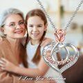 wholesale 925 Sterling Silver I Love You Grandma Necklace with Rose Flower and Heart Pendant for Women-0-1
