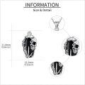 wholesale 925 Sterling Silver Black Onyx Skull Hand Coffin Moon Pendant Gothic Necklace for Women-0-2