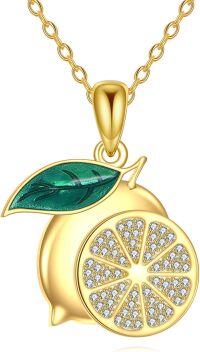 wholesale 925 Sterling Silver Lemon Fruit Pendant Charm for Women s-Lemon
