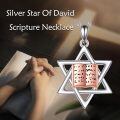 wholesale 925 Sterling Silver Star Of David Necklace With Open Book Pendant-0-1