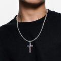 wholesale 925 Sterling Silver Cross Pendant With Red White And Blue Enamel Stars And Stripes Design-0-2