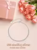 TOUPOP Sterling Silver Ankle Bracelets For Women Adjustable Anklet Elegant Foot Jewelry-0-3