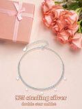 TOUPOP Sterling Silver Ankle Bracelets For Women Adjustable Anklet Elegant Foot Jewelry-0-3