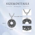 wholesale 925 Sterling Silver Viking Shield Pendant Necklace  for Men Norse Rune Amulet Jewelry 47cm Chain Length-0-2