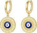 wholesale 925 Sterling Silver Blue Evil Eye Huggie Hoops for Women's Fashion s-0-0