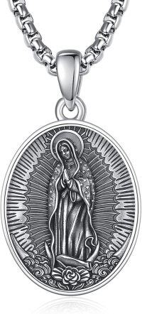 wholesale 925 Sterling Silver Virgin Mary Pendant Necklace for Men Women Catholic -A99-Our Lady of Guadalupe