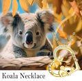 wholesale 925 Sterling Silver Gold Plated Koala Heart Pendant Necklace with Cubic Zirconia and Engraved I Love You & Forever 925 Sterling Silver  for Women-0-3