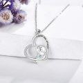 wholesale 925 Sterling Silver Penguin in Heart Pendant Necklace for Women Girls Gifts Love Forever Jewelry-0-1