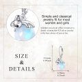wholesale 925 Sterling Silver Sleeping Koala Hugging Moonstone Ball Drop Earrings-0-1