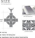 wholesale 925 Sterling Silver Celtic Knot Cross Pendant Necklace  Norse Viking Jewelry for Men Women-0-5
