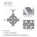 wholesale 925 Sterling Silver Celtic Cross Pendant Necklace Vintage Oxidized Trinity Knot Chain-0-5