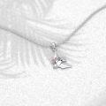wholesale 925 Sterling Silver Swallow Pendant with Pink Roses and Cubic Zirconia Stones Necklaces for Women Girls s-0-1