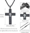 wholesale 925 Sterling Silver and Black Celtic Knot Cross Pendant Necklace for Men Boys-0-4