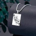 wholesale 925 Sterling Silver Comedy Tragedy Masks Pendant Necklace with 3mm Cable Chain for Men & Women-0-1