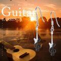 wholesale 925 Sterling Silver Treble Clef Guitar Hook Earrings for Women-0-5